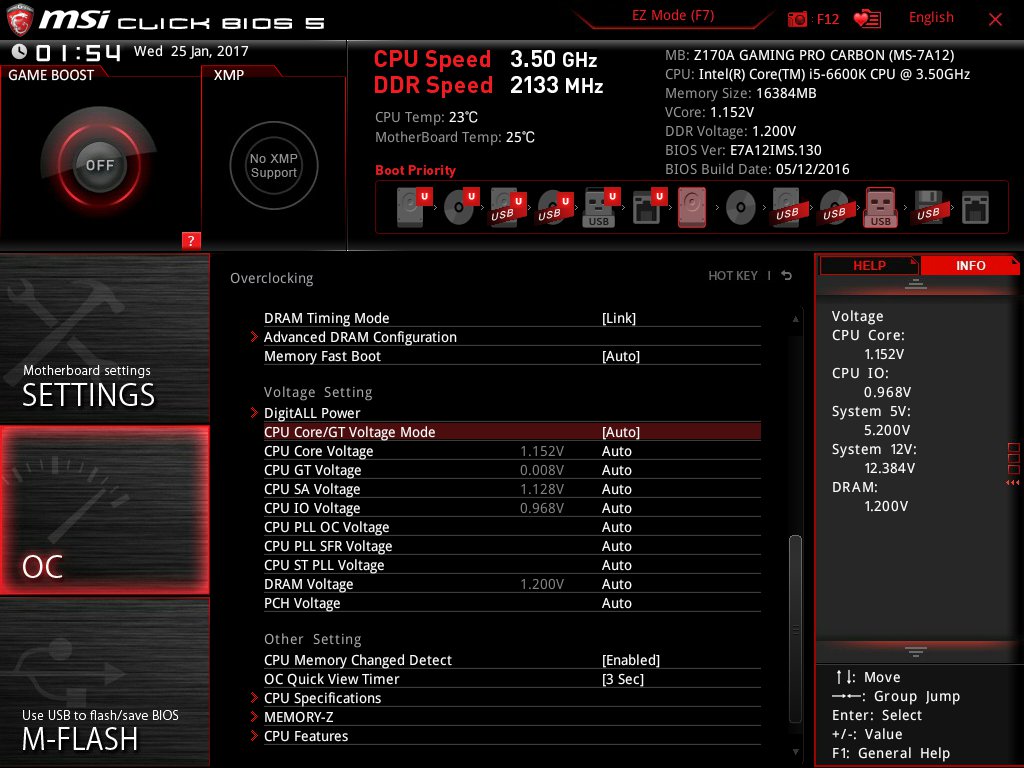 MSI Z170A Gaming Pro Carbon UEFI