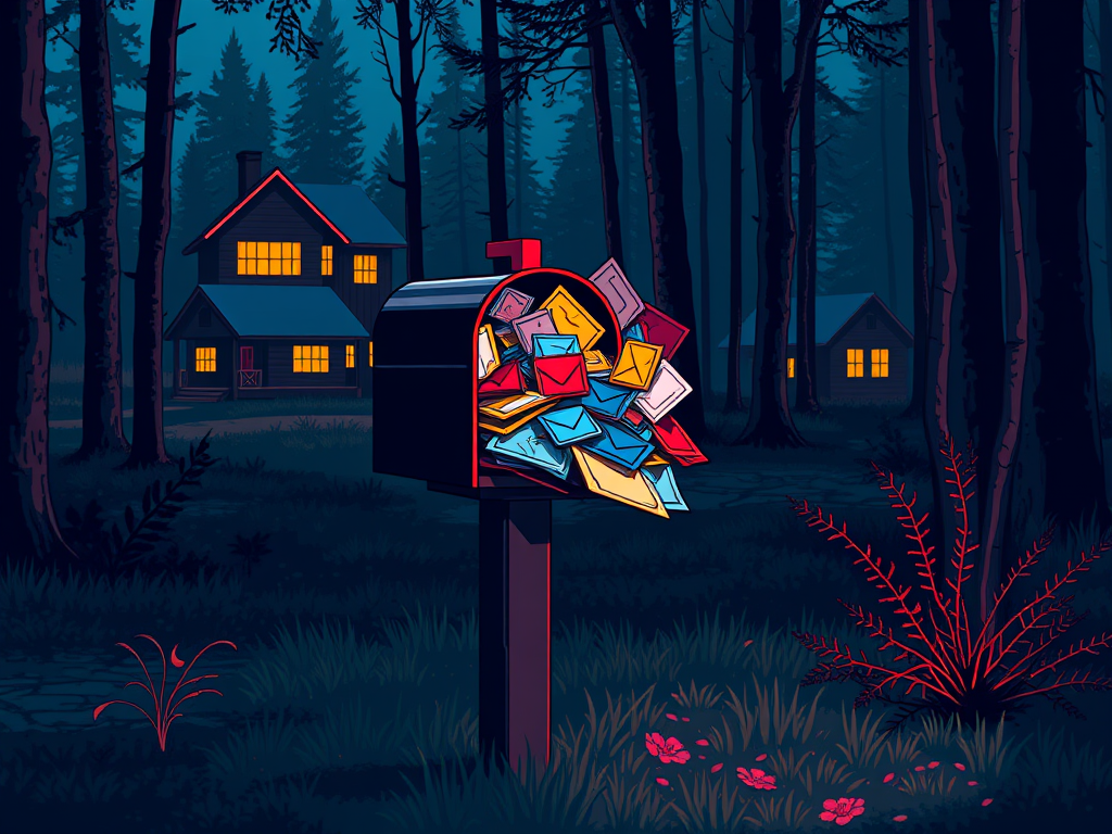 Create a featured image of a full mailbox with mail